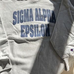 Champions Reverse Weave Sweatshirt Xxl Gray & Navy Sigma Alpha Epsilon